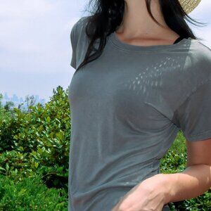 People of Leisure original charcoal gray tee stretchy sustainable emo skater